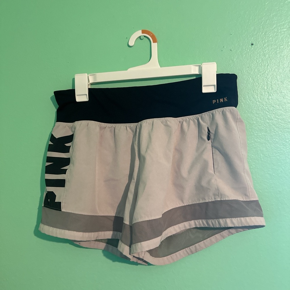 medium gray Victoria Secret's Pink running shorts
